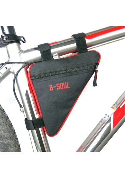 Kırmızı 26X14X6CM Stili B-Soul Bisiklet Çantası Tek Taraflı Fermuar Cebi Ön Tüp Çerçeve Direksiyon Bisiklet Çantaları Üçgen Pochet Çerçeve Tutucu Bisiklet Aksesuarları (Yurt Dışından) fırsatları