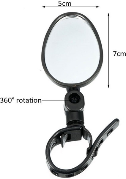 1 Adet 5cm x 7cm Stili Bisiklet Direksiyon Ayna Arka Görünüm Bisiklet Ayna Geniş Açılı Ayarlanabilir Akrilik Ters Görüş Reflektör Aksesuarları (Yurt Dışından)