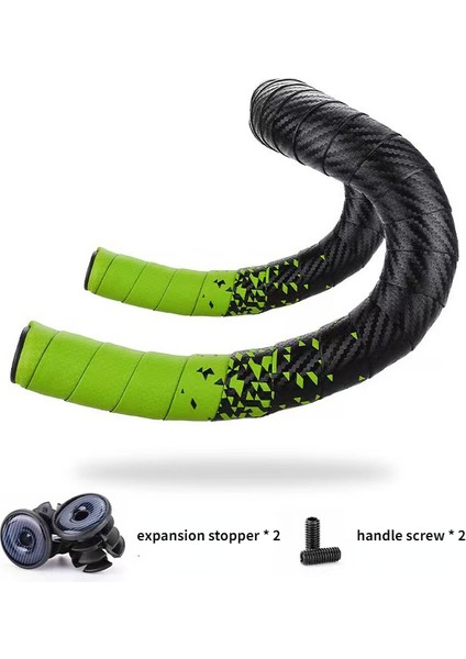 Siyah Yeşil Tarzı Bisiklet Direksiyon Bandı Titreşim Önleyici Pu Eva Bükümlü Bisiklet Yarışı Nefes Alabilen Kaymaz Kolu Kemer Sarma (Yurt Dışından)