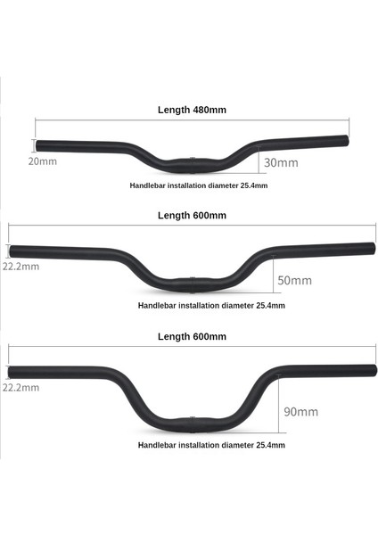 25,4 600 30 mm Stili Lunje Bisiklet Direksiyonu * 600 mm Yükseltme Sığırcık Şekilli Alüminyum Alaşım Mtb Bisiklet Direksiyonu Bisiklet Parçaları (Yurt Dışından)