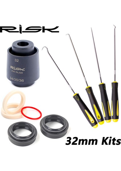 32MM Mühür Tam Set Stili Mtb Bisiklet Çatal Mühür Sökme Aracı Seti Bisiklet Süspansiyon Yağ Mühürü Sürücü Montaj Araçları Toz Mühür Yağ Sünger Kiti (Yurt Dışından)