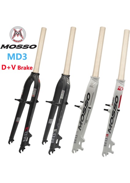 Koni Tüp Kafa Stili Mosso Md3 Çatal Mtb Bisiklet Sabit Çatalı .5 Inç Yol Bisikleti Ön Çatalı Disk + V Fren Çatalı Düz Tüp Bisiklet Aksesuarları (Yurt Dışından) fiyatları