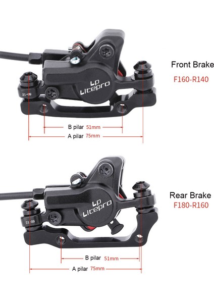 Arka Fren Stili Lp Litepro Bisiklet Hidrolik Disk Fren Sol Arka Sağ Ön Fren mm Uzatılmış Hortum Mtb Katlanır Bisiklet Bmx Yağ Freni (Yurt Dışından)