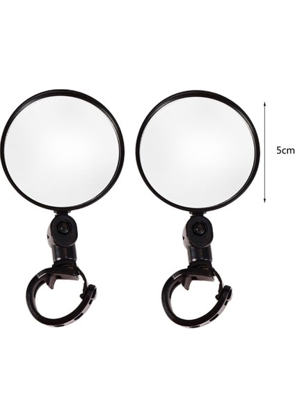 2 Adet 5cm Tarzı Bisiklet Gidon Arka Görüş Ayna Bisiklet Geniş Açılı Geri Görüş Reflektör Açısı Ayarlanabilir Akrilik Konveks Aksesuarlar (Yurt Dışından)