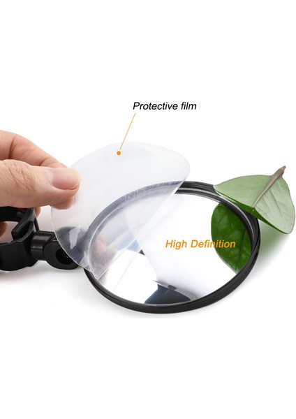 2 Adet 5cm Tarzı Bisiklet Gidon Arka Görüş Ayna Bisiklet Geniş Açılı Geri Görüş Reflektör Açısı Ayarlanabilir Akrilik Konveks Aksesuarlar (Yurt Dışından)