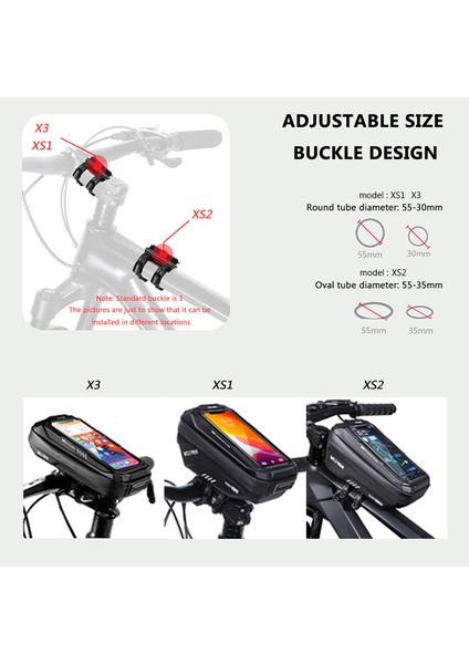 Xs2 Kırmızı Logo Stili Vahşi Adam Yağmur Geçirmez Bisiklet Ön Üst Tüp Çantası Dokunmatik Ekran Bisiklet Telefon Çantası Bisiklet Çantası 6.7 Inç Kılıf Bisiklet Aksesuarları (Yurt Dışından) fırsatları