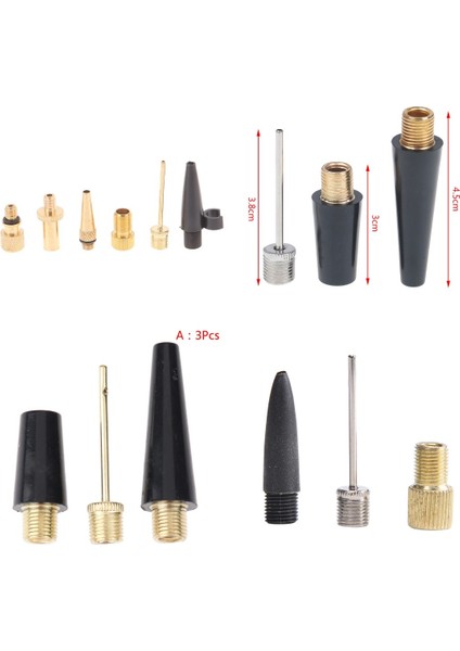 Kırmızı Stil Yeni 1 Set Şişirme Iğne Seti Iğne Hortum Spor Top Basketbol Futbol Voleybol Bisiklet Lastik Tüpü Inflator Kiti Hava Pompası Aracı (Yurt Dışından)