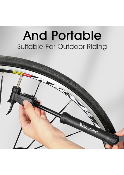 Siyah 80PSI Tarzı Westbıkıng Bisiklet Pompası Taşınabilir Bisiklet Mini Manuel Hava Pompası Amerikan/fransız Hava Nozulu Lastik Şişirici Mtb Yol Bisikleti Aksesuarları (Yurt Dışından)