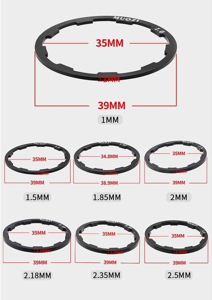 1,85MM Stili Yol Bisikleti Göbek Yıkama Contası Hız Kaseti Fren Diski Aralayıcı Parçaları (Yurt Dışından)
