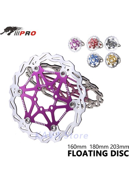 203MM Mor Tarzı Iııpro Bisiklet Disk Fren Rotorları Hafif Yüzen Disk Pedaları Mtb Bisiklet Bileşenleri Için (Yurt Dışından)