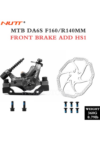 Ön Fren ve Hs1 Tarzı Nutt DA6S Çift Pistonlu Iki Taraflı Fren Dağ Bisikleti Mekanik Kıvrak Disk Frenler F160 R160 Mtb Hat Çekme Disk Fren Kaliperi (Yurt Dışından)