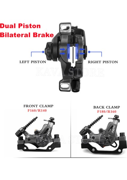 Ön Fren ve Hs1 Tarzı Nutt DA6S Çift Pistonlu Iki Taraflı Fren Dağ Bisikleti Mekanik Kıvrak Disk Frenler F160 R160 Mtb Hat Çekme Disk Fren Kaliperi (Yurt Dışından)