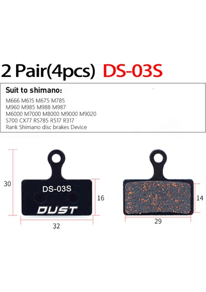 DS-03S Stili 2 Çift 4 Adet Dağ Bisikleti Hidrolik Disk Seramik Metal Fren Balataları B01S Sram Avıd Hayes Magura Zoom Fren Balataları (Yurt Dışından)