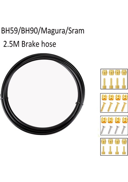 Sram Seti Stili Hidrolik Disk Fren Hortumu Yağ Borusu 5mm Mtb Bisiklet Fren Hortumu Kablo Seti BH59 BH90 Bağlantı Parçası 2.5m Şimano Sram Magura Için (Yurt Dışından)