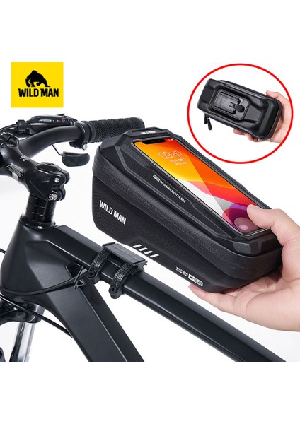 Bagx3 Whı Tarzı Yeni Wıld Man Bisiklet Çantası Bisiklet Telefon Tutucu Çantası Su Geçirmez Hızlı Montaj Bisiklet Çantası 6.9 Inç Bisiklet Dokunmatik Ekran Çantası Mtb Aksesuarları (Yurt Dışından) fırsatları