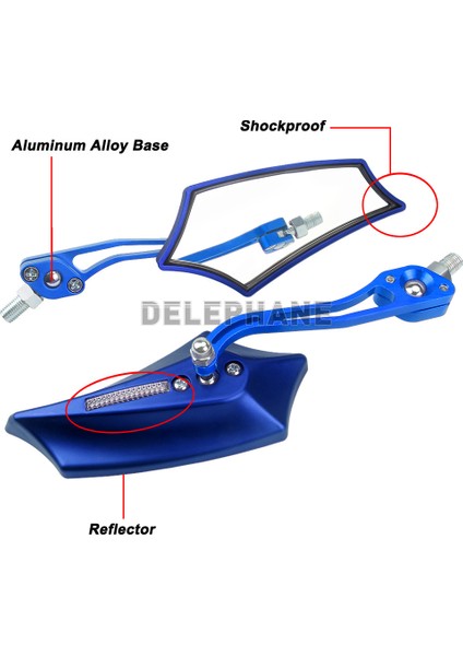 Yeşil Stil Ayarlanabilir Bisiklet Direksiyon Arka Görüş Aynaları E-Bisiklet Scooter Arka Görüş Aynaları Net Bisiklet Reflektörü Sol Sağ Aynalar 1 Çift (Yurt Dışından)