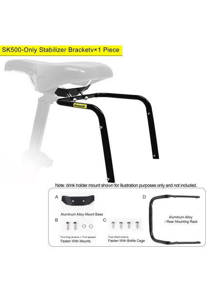SK500-YALNIZCA Braket Stili Rhinowalk Bisiklet Yan Çantası Kuyruk Koltuk Çantası Braketi Rafı 5L-13L Taşınabilir Braket Bagaj Rafı Bisiklet Aksesuarları (Yurt Dışından)