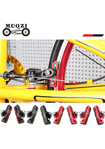 Karbon Kırmızı Siyah Tarzı Muqzı Bisiklet Fren Balataları Alüminyum Alaşımlı ve Karbon Tekerlek Fren Ayakkabıları Mtb Yol Katlanır Bisiklet Fren Pedalı Uzatma Adaptörü (Yurt Dışından)