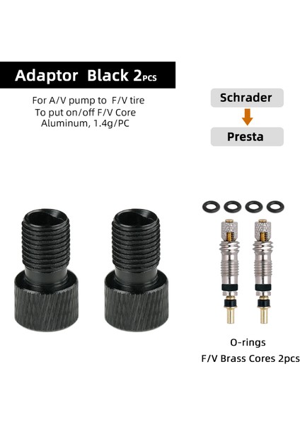 Alaşım Siyah 2pa Stili Presta Vanalı Fv Çekirdek Montaj Sökme Aracı Alüminyum Anodize Nozul Dönüştürücü Schrader Pompası Için Adaptör (Yurt Dışından)