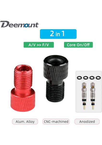 Alaşım Siyah 2pa Stili Presta Vanalı Fv Çekirdek Montaj Sökme Aracı Alüminyum Anodize Nozul Dönüştürücü Schrader Pompası Için Adaptör (Yurt Dışından)