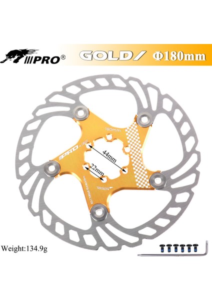 180MM Altın Tarzı Iııpro Mtb Yol Bisikleti Fren Disk Rotoru Yüzen Pedal 6 Civatalı Tırnak Disk Dağ Hub Bisiklet Parçaları (Yurt Dışından)