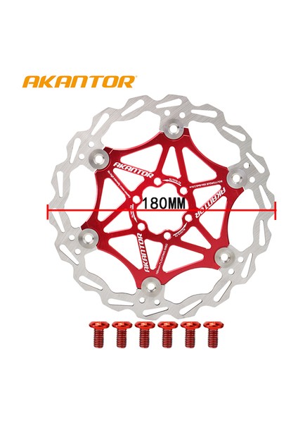 Kırmızı 180MM Stili Akantor Bisiklet Soğutmalı Fren Diskleri Mtb Yol Bisikleti Ultralig Paslanmaz Çelik Fren Diski mm Yüzen Rotor Bisiklet Diski (Yurt Dışından)