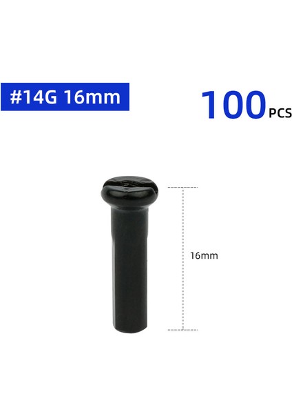 14G 16MM Siyah 100P Stili Bakır Kaplamalı Gümüş Veya Siyah Mtb Yol Bisikleti Tekerlek Elektrikli Bisiklet Scooter Jant Kapağı Cu Mutter Bakır Parçalar 14G 13G 12G (Yurt Dışından)