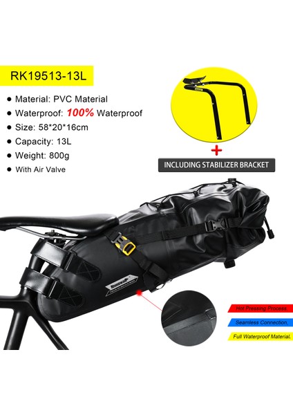 SK500-YALNIZCA Braket Stili Rhinowalk Bisiklet Yan Çantası Kuyruk Koltuk Çantası Braketi Rafı 5L-13L Taşınabilir Braket Bagaj Rafı Bisiklet Aksesuarları (Yurt Dışından) fırsatları