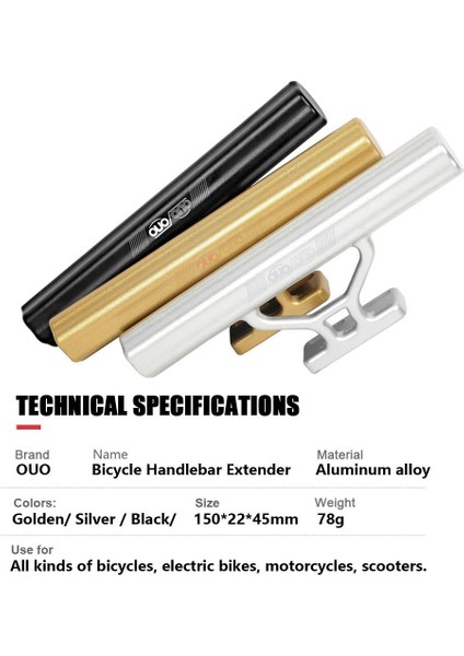 Altın Çubuk Genişletici Tarzı Ouo Bisiklet Gidon Uzatıcı Alüminyum Alaşımlı Bisiklet Montaj Tutucu Hafif Bisiklet Gidon Uzatma Braketi Bisiklet Aksesuarı (Yurt Dışından) indirimleri