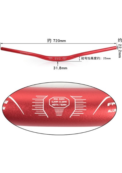 720MM Kırmızı Stil Fmfxtr Bisiklet Direksiyon Alüminyum Alaşım Dağ Bisikleti Dağ Bisikleti Xc Am Için 31.8mm Yüksek Kaliteli Uygun Ağırlıklı - (Yurt Dışından)