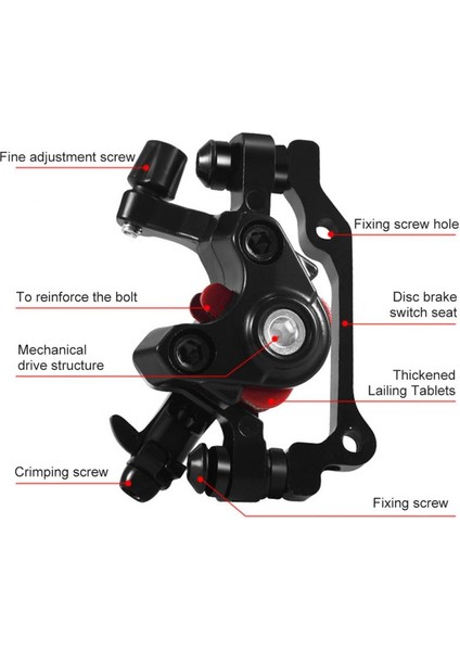 1 Takım Tarzı Dağ Bisikleti Ön Arka Disk Fren Mtb Yol Bisikleti Pedal Fren F160R140 Mekanik Kaliper Açık Hava Bisikleti Alüminyum Alaşımlı Fren Kaliperi (Yurt Dışından)