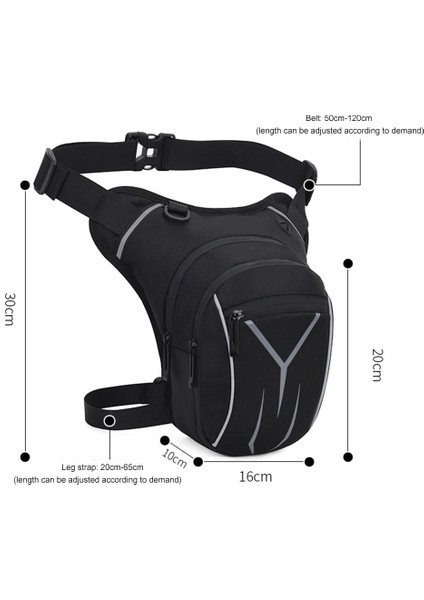 E Siyah Tarzı Motorsiklet Bırak Bacak Yan Çantası Su Geçirmez Eva Sert Kabuk Çanta Açık Hava Rahat Bel Çantası Motosiklet Bisiklet Çantası Bisiklet Hip Kemer Çantası (Yurt Dışından)