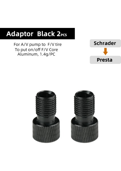 Alaşım Siyah 2pc Tarzı Presta Vanalı Fv Çekirdek Montaj Sökme Aracı Alüminyum Anodize Nozul Dönüştürücü Schrader Pompası Için Adaptör (Yurt Dışından)