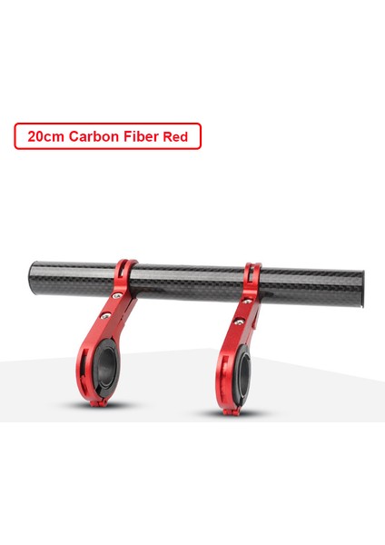 20CM Karbon Kırmızısı Tarzı Bisiklet Direksiyon Uzatma Uzantısı Karbon Fiber Braket Alüminyum Alaşım Kelepçe Bisiklet Hız Ölçer Far Işık Lamba Tutucu (Yurt Dışından)
