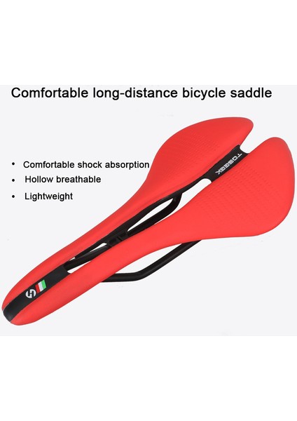 Kırmızı Stil Toseek Bisiklet Koltuk Yastığı Hafif Yol Mtb Sele Rahat Nefes Alan Bisiklet Koltuğu Uzun Mesafe Bisiklet Için (Yurt Dışından)