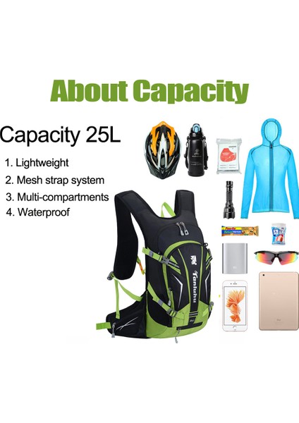 Çoklu Stil 25L Bisiklet Koşu Açık Spor Su Çantası Kask Depolama Hidrasyon Sırt Çantası Ultra Hafif Yürüyüş Bisiklet Sırt Çantası Mesane Sırt Çantası (Yurt Dışından) modelleri