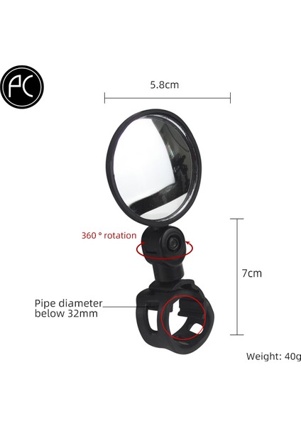F Tarzı Bisiklet Arka Görüş Aynası Mtb Bisiklet Geniş Açılı Reflektör Ayarlanabilir Sap Mini Aynalar (Yurt Dışından)