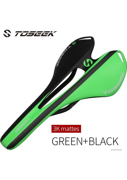 Yeşil-Mat Stili Toseek Tam Karbon Fiber Bisiklet Koltuğu Yol Mtb Bisiklet Karbon Koltuk 105G 7*9 Karbon Ray 8 Renk (Yurt Dışından)
