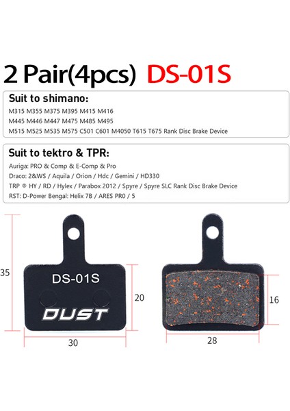 DS-03S Stili 2 Çift 4 Adet Mtb Bisiklet Hidrolik Disk Seramik Fren Pedleri B01S Sram Avıd Hayes Magura Zoom Bisiklet Parçası (Yurt Dışından) fırsatları
