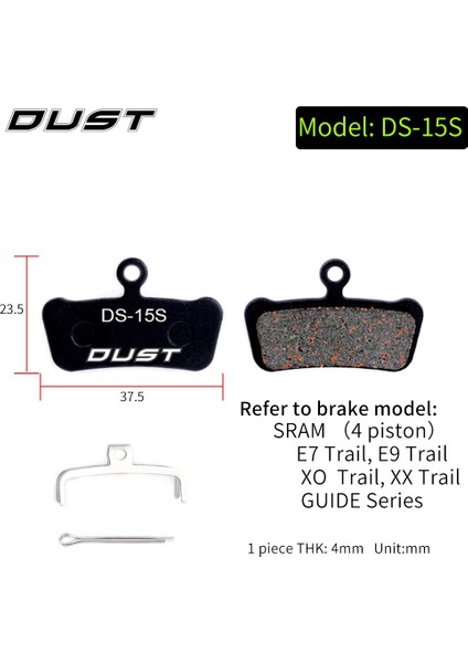 DS-15S Stili Bisiklet Disk Fren Balatası Bisiklet Hidrolik Disk Fren Balataları Yarı-Metalik Bisiklet Fren Balataları Bb5 Bb7 Için (Yurt Dışından)