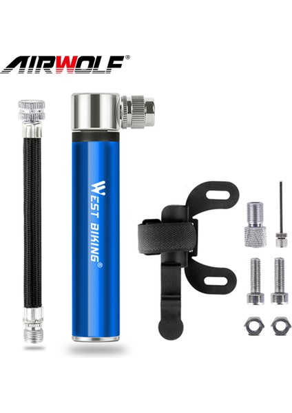 Mavi Stil Hafif Mini Bisiklet Pompası Alüminyum Alaşımlı Mtb Yol Bisikleti Pompası Taşınabilir Bisiklet Tekerlek Lastik Pompası Top Arka Süspansiyon Inflator (Yurt Dışından)