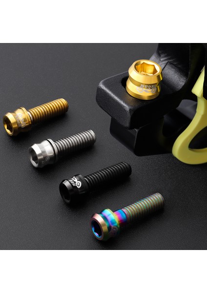 M6-17 Altın Tarzı Muqzı Bisiklet Disk Fren Vidaları M6 * mm Mtb Yol Bisikleti Direksiyon Gövdesi Vida Titanyum Alaşımı Mekanik Kaliper Sabitleme Civatası (Yurt Dışından)