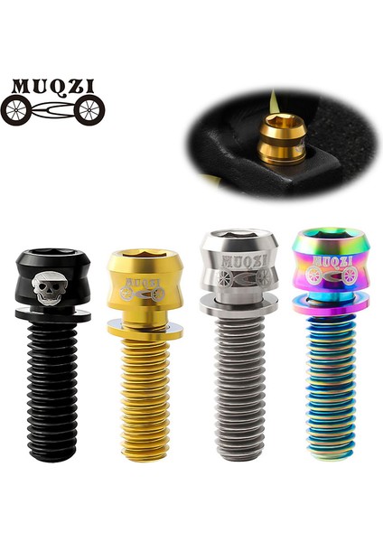 M6-17 Altın Tarzı Muqzı Bisiklet Disk Fren Vidaları M6 * mm Mtb Yol Bisikleti Direksiyon Gövdesi Vida Titanyum Alaşımı Mekanik Kaliper Sabitleme Civatası (Yurt Dışından)