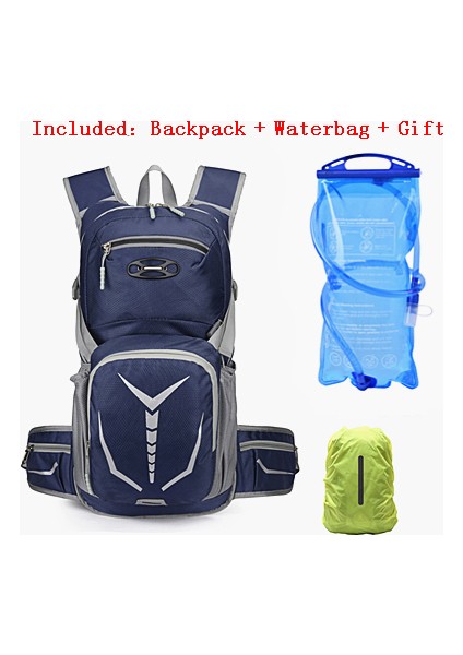 Lacivert Tarzı Ultralight Bisiklet Çantası Su Torbası ile Su Geçirmez Outdoor Spor Bisiklet Rucksack Hidrasyon Sırt Çantası Yürüyüş Bisiklet Mtb Gym Paketi (Yurt Dışından)