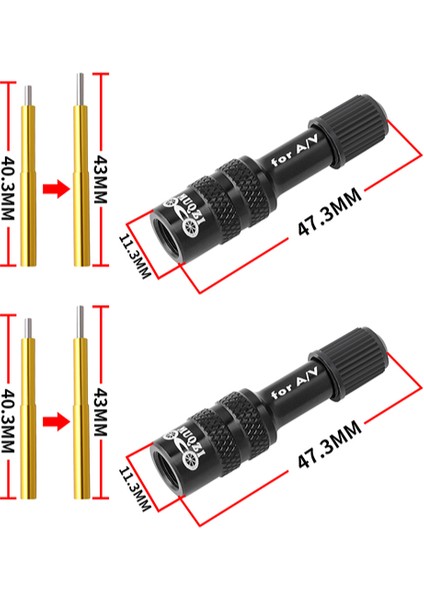 2pcs Siyah Adaptör Stili Muqzı Bisiklet Çatalı Schrader Valf Adaptörü Alüminyum Alaşım Mtb Dağ Bisikleti Hava Çatalı Şişirme Dönüştürücü Kaymaz Dokulu (Yurt Dışından)