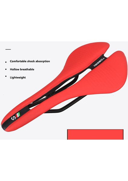 Kırmızı Stil Toseek Mtb Yol Bisikleti Koltuğu Ultrahafif 185G Yarış Koltuğu Hollow Ergonomik Tasarım Cr-Mo Koltuk Rayı Bisiklet Parçaları 7 Renk (Yurt Dışından)