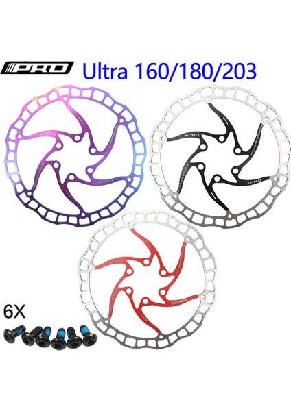 1 Adet 180 Siyah Stil Iııpro Bisiklet Disk Fren Yağı Slick Siyah Kırmızı Paslanmaz Çelik Mtb Yol Bisikleti Gökkuşağı Hafif 6 Cıvata G3 Rotor Ipro (Yurt Dışından)