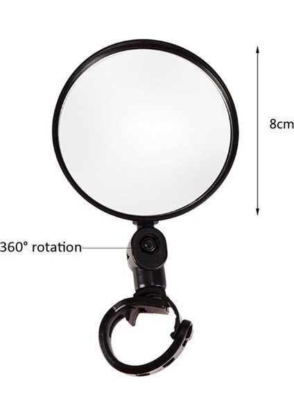 1 Adet 8cm Tarzı Bisiklet Gidon Arka Görüş Ayna Bisiklet Geniş Açılı Geri Görüş Reflektör Açısı Ayarlanabilir Akrilik Konveks Aksesuarlar (Yurt Dışından)