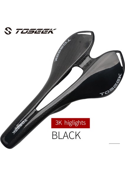 Siyah-Parlak Stil Toseek Tam Karbon Fiber Koltuk Bisiklet Yol Mtb Bisiklet Koltuğu 7*9mm Karbon Ray 8 Renk (Yurt Dışından)