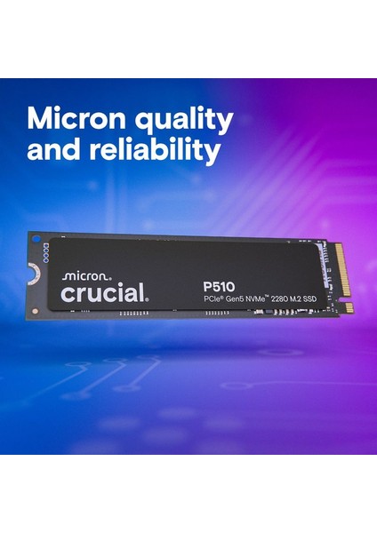 P510 2tb Pcıe Gen5 Nvme 2280 M.2 SSD CT2000P510SSD8 (10000-8700 Mbs)